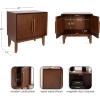 imageKate and Laurel McCutcheon Modern Mango Wood Side Table with Storage Cabinet 22 x 14 x 22 Walnut Brown Transitional Wooden End Table for Use as Bedroom Nightstand or Entryway Decor AccentWalnut Brown