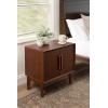 imageKate and Laurel McCutcheon Modern Mango Wood Side Table with Storage Cabinet 22 x 14 x 22 Walnut Brown Transitional Wooden End Table for Use as Bedroom Nightstand or Entryway Decor AccentWalnut Brown