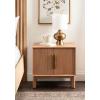 imageKate and Laurel McCutcheon Modern Mango Wood Side Table with Storage Cabinet 22 x 14 x 22 Walnut Brown Transitional Wooden End Table for Use as Bedroom Nightstand or Entryway Decor AccentNatural