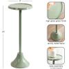 imageKate and Laurel Sanzo Modern Round Metal Pedestal Drink Table 9 x 9 x 23 Soft Green Decorative Martini Table with Trumpet Base for Use as Indoor Plant Stand or Living Room Mini TableGreen
