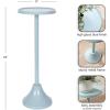 imageKate and Laurel Sanzo Modern Round Metal Pedestal Drink Table 9 x 9 x 23 Soft Green Decorative Martini Table with Trumpet Base for Use as Indoor Plant Stand or Living Room Mini TableBlue