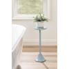 imageKate and Laurel Sanzo Modern Round Metal Pedestal Drink Table 9 x 9 x 23 Soft Green Decorative Martini Table with Trumpet Base for Use as Indoor Plant Stand or Living Room Mini TableBlue