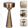 imageKate and Laurel Solbrett Modern Sophisticated Metal Drink Table 10 x 10 x 22 Antique Brass Contemporary Mini Pedestal Table with Unique Sculptural Design for Use as Indoor Plant StandGold