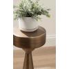 imageKate and Laurel Solbrett Modern Sophisticated Metal Drink Table 10 x 10 x 22 Antique Brass Contemporary Mini Pedestal Table with Unique Sculptural Design for Use as Indoor Plant StandGold