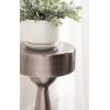 imageKate and Laurel Solbrett Modern Sophisticated Metal Drink Table 10 x 10 x 22 Antique Brass Contemporary Mini Pedestal Table with Unique Sculptural Design for Use as Indoor Plant StandPewter