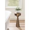 imageKate and Laurel Solbrett Modern Sophisticated Metal Drink Table 10 x 10 x 22 Antique Brass Contemporary Mini Pedestal Table with Unique Sculptural Design for Use as Indoor Plant StandGold