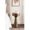 imageKate and Laurel Solbrett Modern Sophisticated Metal Side Table 12 x 12 x 22 Antique Brass Contemporary Pedestal End Table with Unique Sculptural Design for Use as Bedroom Nightstand