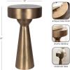 imageKate and Laurel Solbrett Modern Sophisticated Metal Side Table 12 x 12 x 22 Antique Brass Contemporary Pedestal End Table with Unique Sculptural Design for Use as Bedroom Nightstand