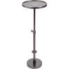 imageKate and Laurel Engles Traditional AdjustableHeight Pedestal Drink Table 10 x 10 x 30 Polished Nickel Vintage Round Living Room Pedestal Table for Indoor Plant Stand with Protective Tabletop LipPewter