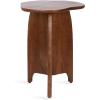 imageKate and Laurel Kanna Modern Wavy Pieced Mango Wood Round Side Table 16 x 16 x 21 Walnut Brown MidCentury Scalloped Wooden End Table for Bedroom Nightstand or Living Room Plant Stand Indoors