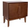 imageKate and Laurel McCutcheon Modern Mango Wood Side Table with Storage Cabinet 22 x 14 x 22 Walnut Brown Transitional Wooden End Table for Use as Bedroom Nightstand or Entryway Decor AccentWalnut Brown