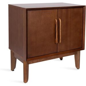 imageKate and Laurel McCutcheon Modern Mango Wood Side Table with Storage Cabinet 22 x 14 x 22 Walnut Brown Transitional Wooden End Table for Use as Bedroom Nightstand or Entryway Decor AccentWalnut Brown