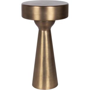 imageKate and Laurel Solbrett Modern Sophisticated Metal Side Table 12 x 12 x 22 Antique Brass Contemporary Pedestal End Table with Unique Sculptural Design for Use as Bedroom Nightstand