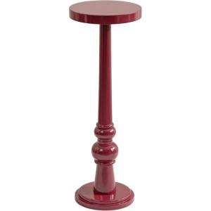 imageKate and Laurel Wegner Transitional Wooden Round Drink Table 8 x 8 x 23 Gloss Green Modern Durable Pedestal Table for Use as Indoor Plant Stand or Decorative Living Room Decor AccentRed