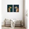 imageKate and Laurel Emerald Leopard Navy Tiger 2 Piece Framed Canvas Wall Art Set by The Creative Bunch Studio Sylvie Beaded Black Modern Contemporary Animal Art for Wall Decor