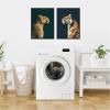 imageKate and Laurel Emerald Leopard Navy Tiger 2 Piece Framed Canvas Wall Art Set by The Creative Bunch Studio Sylvie Beaded Black Modern Contemporary Animal Art for Wall Decor