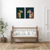 imageKate and Laurel Emerald Leopard Navy Tiger 2 Piece Framed Canvas Wall Art Set by The Creative Bunch Studio Sylvie Beaded Black Modern Contemporary Animal Art for Wall Decor