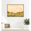 imageKate and Laurel Framed Canvas Wall Art Print AQ Cows by Annie Quigley 24 x 18 Sylvie Beaded Rustic Natural Frame Rustic Farmhouse Landscape Art for Wall Decor