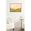 imageKate and Laurel Framed Canvas Wall Art Print AQ Cows by Annie Quigley 24 x 18 Sylvie Beaded Rustic Natural Frame Rustic Farmhouse Landscape Art for Wall Decor