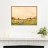 imageKate and Laurel Framed Canvas Wall Art Print AQ Cows by Annie Quigley 24 x 18 Sylvie Beaded Rustic Natural Frame Rustic Farmhouse Landscape Art for Wall Decor