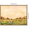 imageKate and Laurel Framed Canvas Wall Art Print AQ Cows by Annie Quigley 24 x 18 Sylvie Beaded Rustic Natural Frame Rustic Farmhouse Landscape Art for Wall Decor