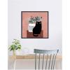 imageKate and Laurel Framed Canvas Wall Art Print AR Black Cat No 17 by Planet Cat 22 x 22 Sylvie Beaded Black Frame Modern Contemporary Abstract Art for Wall Decor