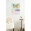imageKate and Laurel Framed Canvas Wall Art Print Beach Palm Tress Oil Painting by Honey Island Studio 18 x 24 Sylvie White Frame Coastal Beach Art for Wall Decor