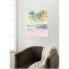 imageKate and Laurel Framed Canvas Wall Art Print Beach Palm Tress Oil Painting by Honey Island Studio 18 x 24 Sylvie White Frame Coastal Beach Art for Wall Decor