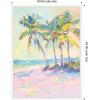 imageKate and Laurel Framed Canvas Wall Art Print Beach Palm Tress Oil Painting by Honey Island Studio 18 x 24 Sylvie White Frame Coastal Beach Art for Wall Decor