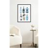 imageKate and Laurel Framed Canvas Wall Art Print Blue Champagne 28x38in by Honey Island Studio 18 x 24 Sylvie Beaded Black Frame Modern Contemporary Still Life Art for Wall Decor