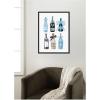 imageKate and Laurel Framed Canvas Wall Art Print Blue Champagne 28x38in by Honey Island Studio 18 x 24 Sylvie Beaded Black Frame Modern Contemporary Still Life Art for Wall Decor