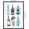 imageKate and Laurel Framed Canvas Wall Art Print Blue Champagne 28x38in by Honey Island Studio 18 x 24 Sylvie Beaded Black Frame Modern Contemporary Still Life Art for Wall Decor