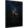 imageKate and Laurel Framed Canvas Wall Art Print Cobalt Night Sky Deer by The Creative Bunch Studio 18 x 24 Sylvie Beaded Black Frame Rustic Farmhouse Animal Art for Wall DecorSylvie Beaded Black