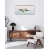 imageKate and Laurel Framed Canvas Wall Art Print Cranes Flying Panel by Emiko and Mark Franzen F2 Images 40 x 18 Sylvie Beaded Rustic Natural Frame Modern Contemporary Animal Art for Wall Decor