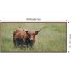 imageKate and Laurel Framed Canvas Wall Art Print Highland Cow I by Laura Evans 40 x 18 Sylvie Walnut Frame Rustic Farmhouse Animal Art for Wall Decor