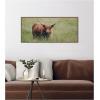 imageKate and Laurel Framed Canvas Wall Art Print Highland Cow I by Laura Evans 40 x 18 Sylvie Walnut Frame Rustic Farmhouse Animal Art for Wall Decor