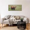 imageKate and Laurel Framed Canvas Wall Art Print Highland Cow I by Laura Evans 40 x 18 Sylvie Walnut Frame Rustic Farmhouse Animal Art for Wall Decor