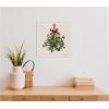 imageKate and Laurel Framed Canvas Wall Art Print Mistletoe by Mary Sparrow 16 x 16 Sylvie Beaded White Frame Traditional Holiday Art for Wall Decor