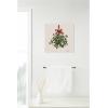 imageKate and Laurel Framed Canvas Wall Art Print Mistletoe by Mary Sparrow 16 x 16 Sylvie Beaded White Frame Traditional Holiday Art for Wall Decor