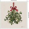imageKate and Laurel Framed Canvas Wall Art Print Mistletoe by Mary Sparrow 16 x 16 Sylvie Beaded White Frame Traditional Holiday Art for Wall Decor