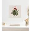 imageKate and Laurel Framed Canvas Wall Art Print Mistletoe by Mary Sparrow 16 x 16 Sylvie Beaded White Frame Traditional Holiday Art for Wall Decor