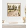 imageKate and Laurel Framed Canvas Wall Art Print Petit View No 9 by Mackenzie Nelson 22 x 22 Sylvie Beaded Rustic Natural Frame Rustic Farmhouse Landscape Art for Wall Decor