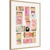 imageKate and Laurel Framed Canvas Wall Art Print Vintage Pink Matchboxes by Honey Island Studio 18 x 24 Sylvie Natural Frame Vintage Still Life Art for Wall DecorSylvie Natural