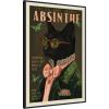 imageKate and Laurel Framed Canvas Wall Art Print WG Absinthe Kitty by The Whiskey Ginger 16 x 23 Sylvie Beaded Black Frame Whimsical Animal Art for Wall DecorSylvie Beaded Black