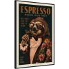 imageKate and Laurel Framed Canvas Wall Art Print WG Espresso Sloth by The Whiskey Ginger 16 x 23 Sylvie Beaded Black Frame Vintage Animal Art for Wall DecorSylvie Beaded Black