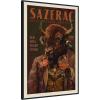 imageKate and Laurel Framed Canvas Wall Art Print WG Sazerac Bison Buffalo by The Whiskey Ginger 16 x 23 Sylvie Beaded Black Frame Vintage Animal Art for Wall DecorSylvie Beaded Black