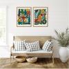 imageKate and Laurel Garden Song 2 Piece Framed Canvas Wall Art Set by Kelly Knaga Sylvie Natural Modern Contemporary Abstract Art for Wall Decor