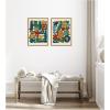 imageKate and Laurel Garden Song 2 Piece Framed Canvas Wall Art Set by Kelly Knaga Sylvie Natural Modern Contemporary Abstract Art for Wall Decor