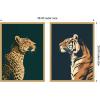 imageKate and Laurel Gold Emerald Leopard Navy Tiger 2 Piece Framed Canvas Wall Art Set by The Creative Bunch Studio Sylvie Bright Gold Modern Contemporary Animal Art for Wall Decor
