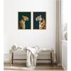 imageKate and Laurel Gold Emerald Leopard Navy Tiger 2 Piece Framed Canvas Wall Art Set by The Creative Bunch Studio Sylvie Bright Gold Modern Contemporary Animal Art for Wall Decor